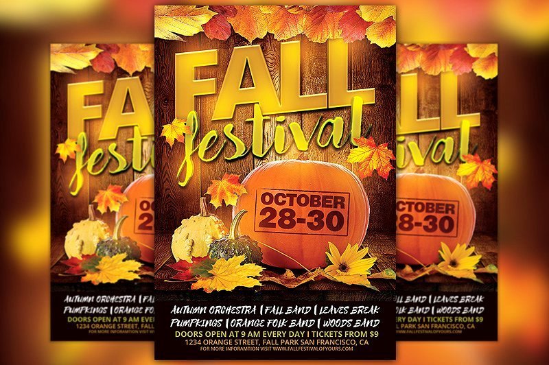 Fall Festival Flyer Template Flyer Templates Creative