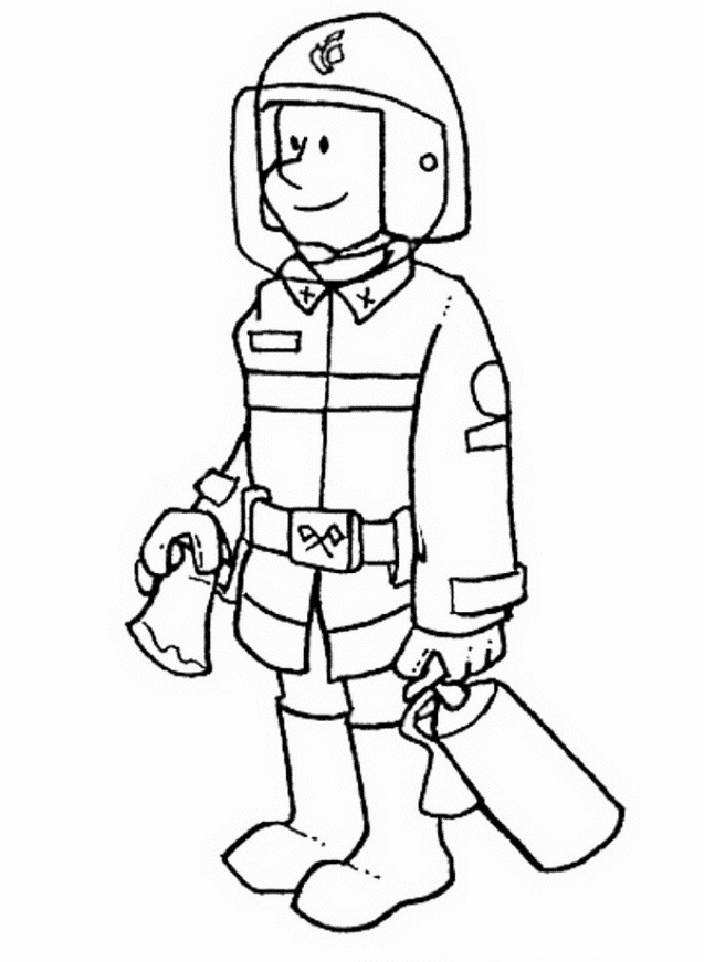 Firefighter Hat Coloring Page Coloring Home