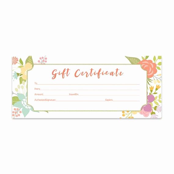 Floral Gift Certificate Download Flowers Premade Gift