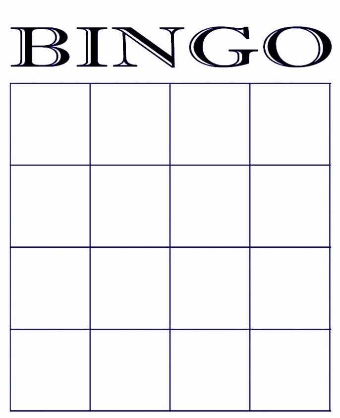 Free Blank Bingo Card Template Printable