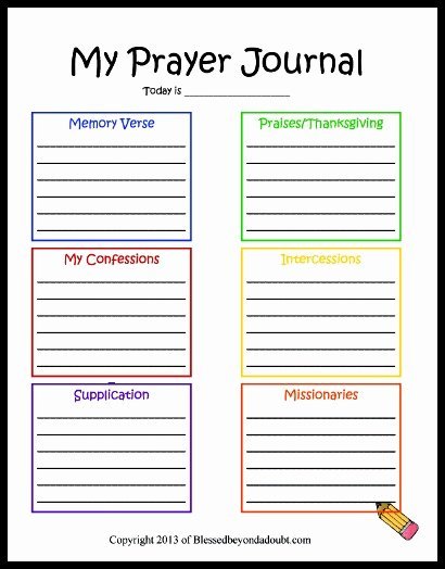 Free Children’s Prayer Journal Printable 24 7 Moms