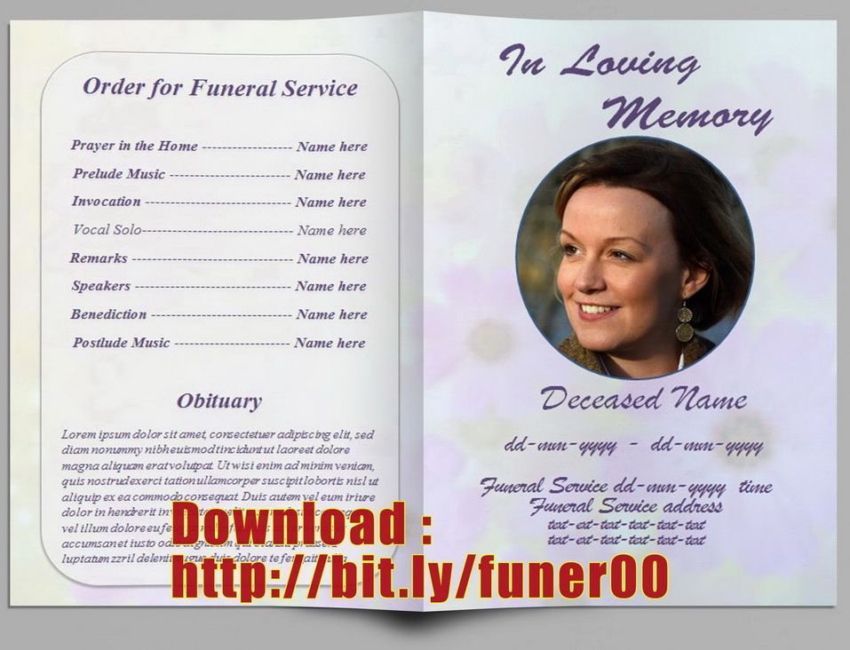 Free Editable Memorial Service Program Template