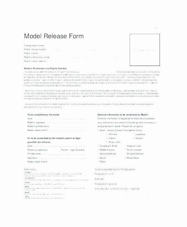 Free Graphy Print Release form Template Early Client