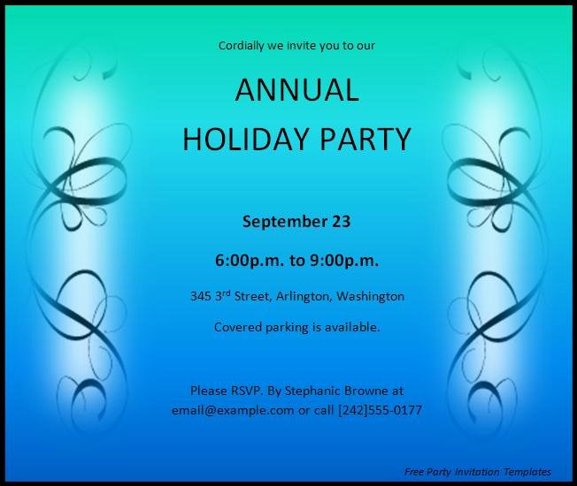 Free Party Invitation Templates Word Excel formats