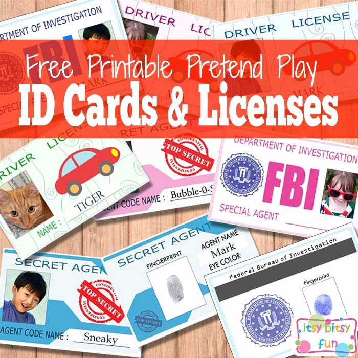 Free Printable Licenses and Id Cards for Kids