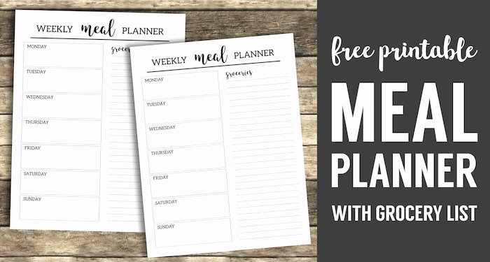 Free Printable Meal Planner Template Paper Trail Design