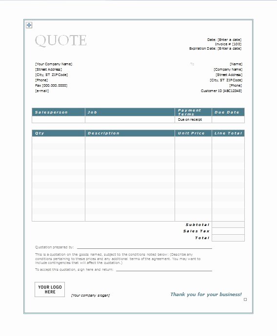 Free Quotation Templates for Word &amp; Google Docs