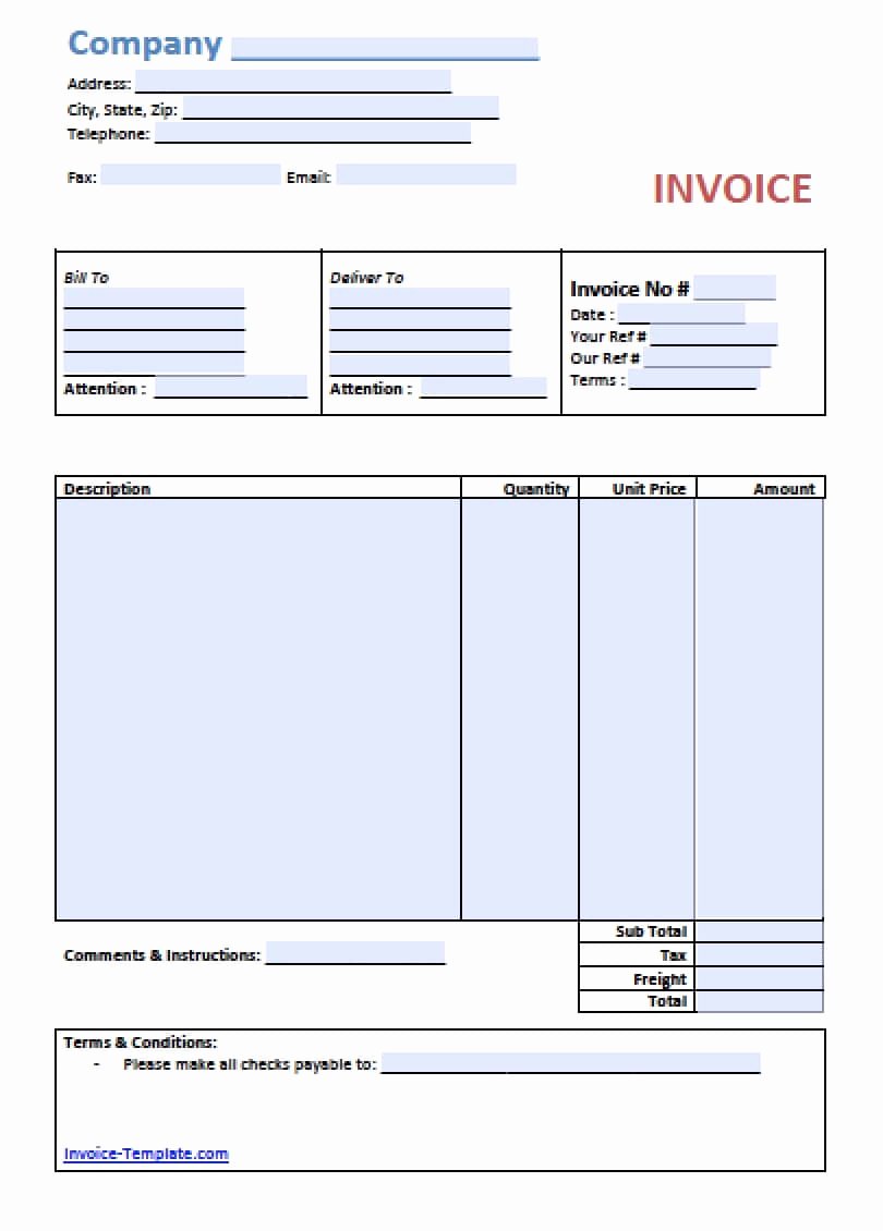Free Simple Basic Invoice Template Excel Pdf