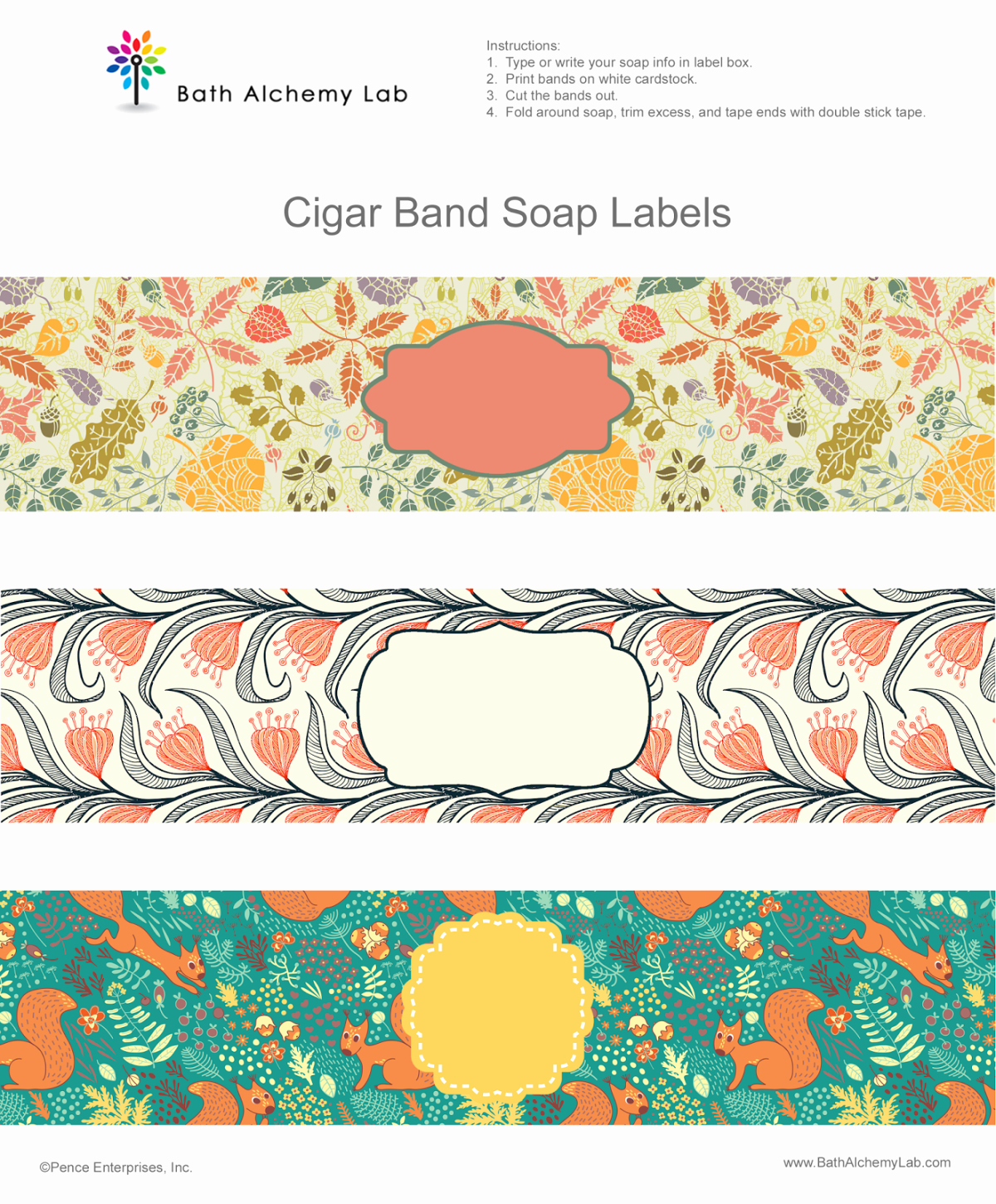 Free soap Cigar Band Label Wrappers Fall Designs
