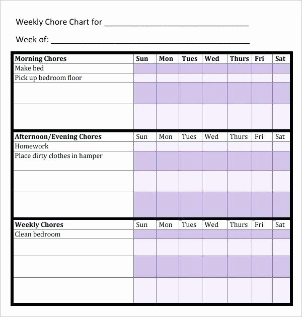 Free Weekly Chore Chart Template – Newscellarfo
