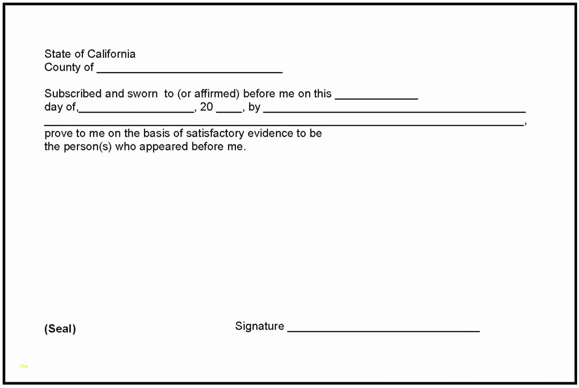 Fresh Notary Signature Block Template