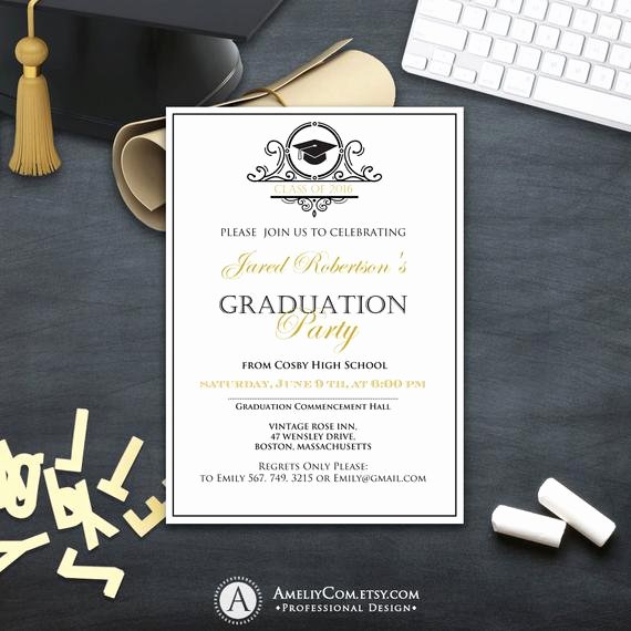 Graduation Invitation College Printable Template Boy Girl