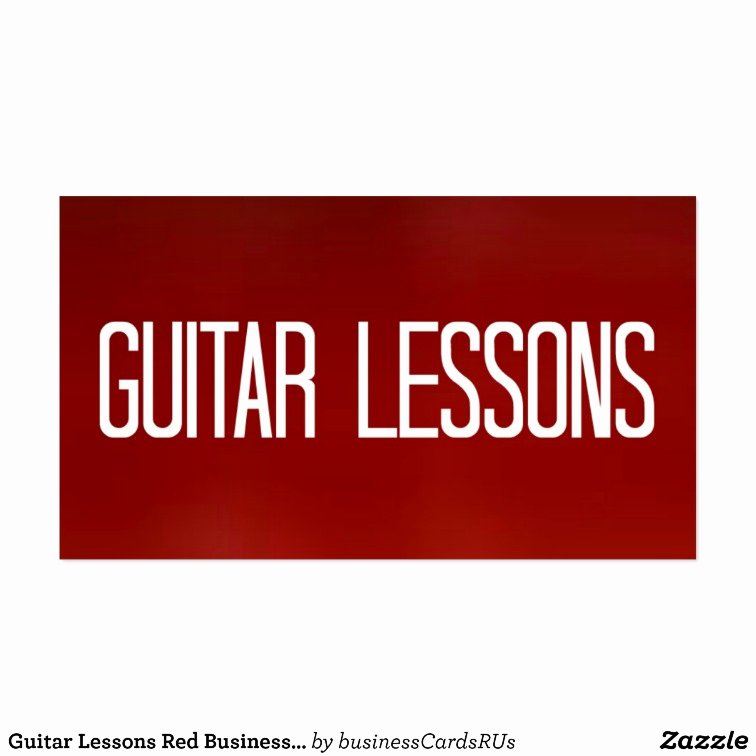 Guitar Lessons Red Business Card