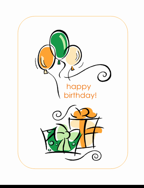 Happy Birthday Card with Balloons Quarter Fold Fice