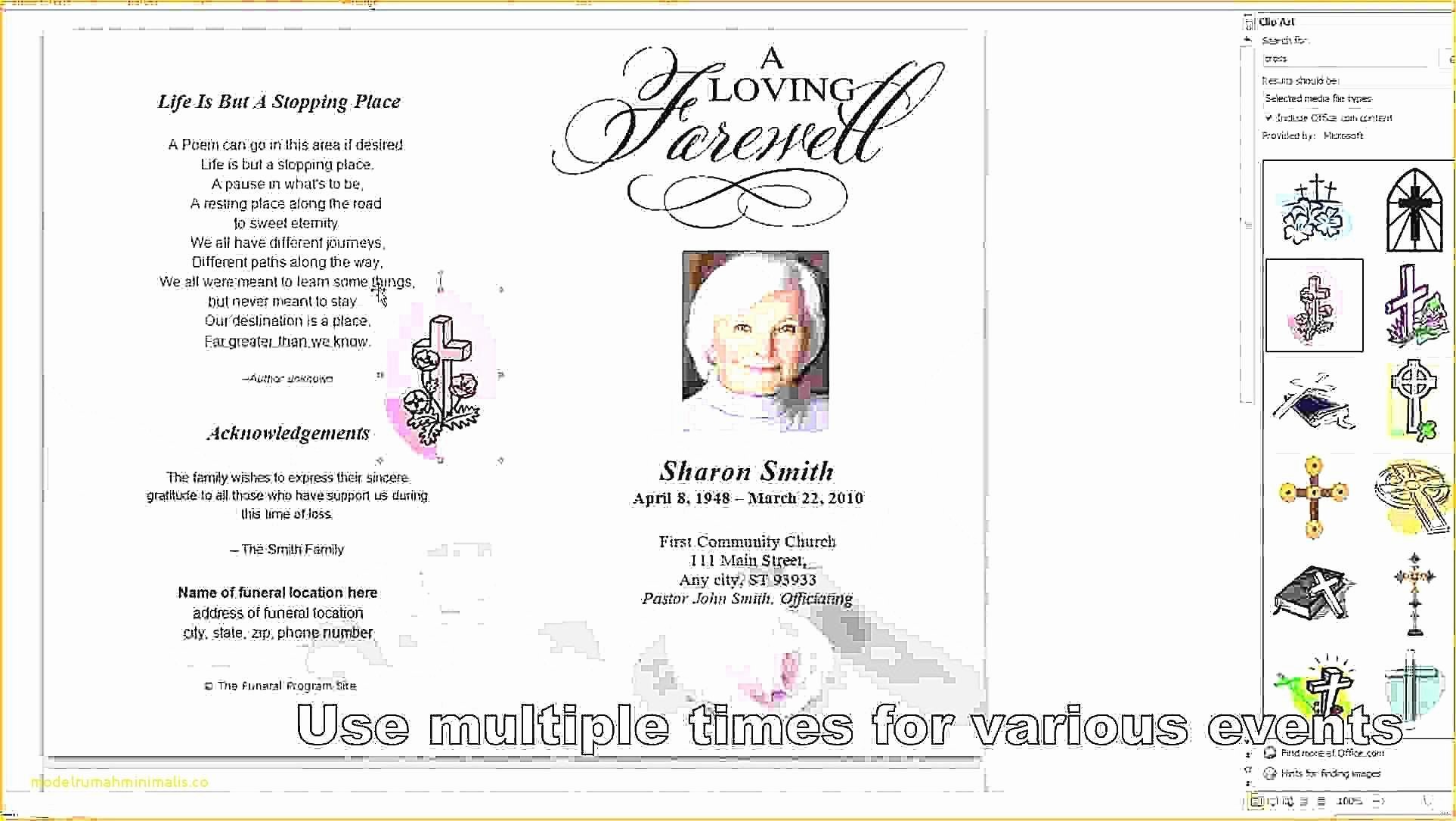 Downloadable Free Printable Celebration Of Life Program Template