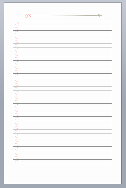 List Printable Fill In the topic at the top Blank Line
