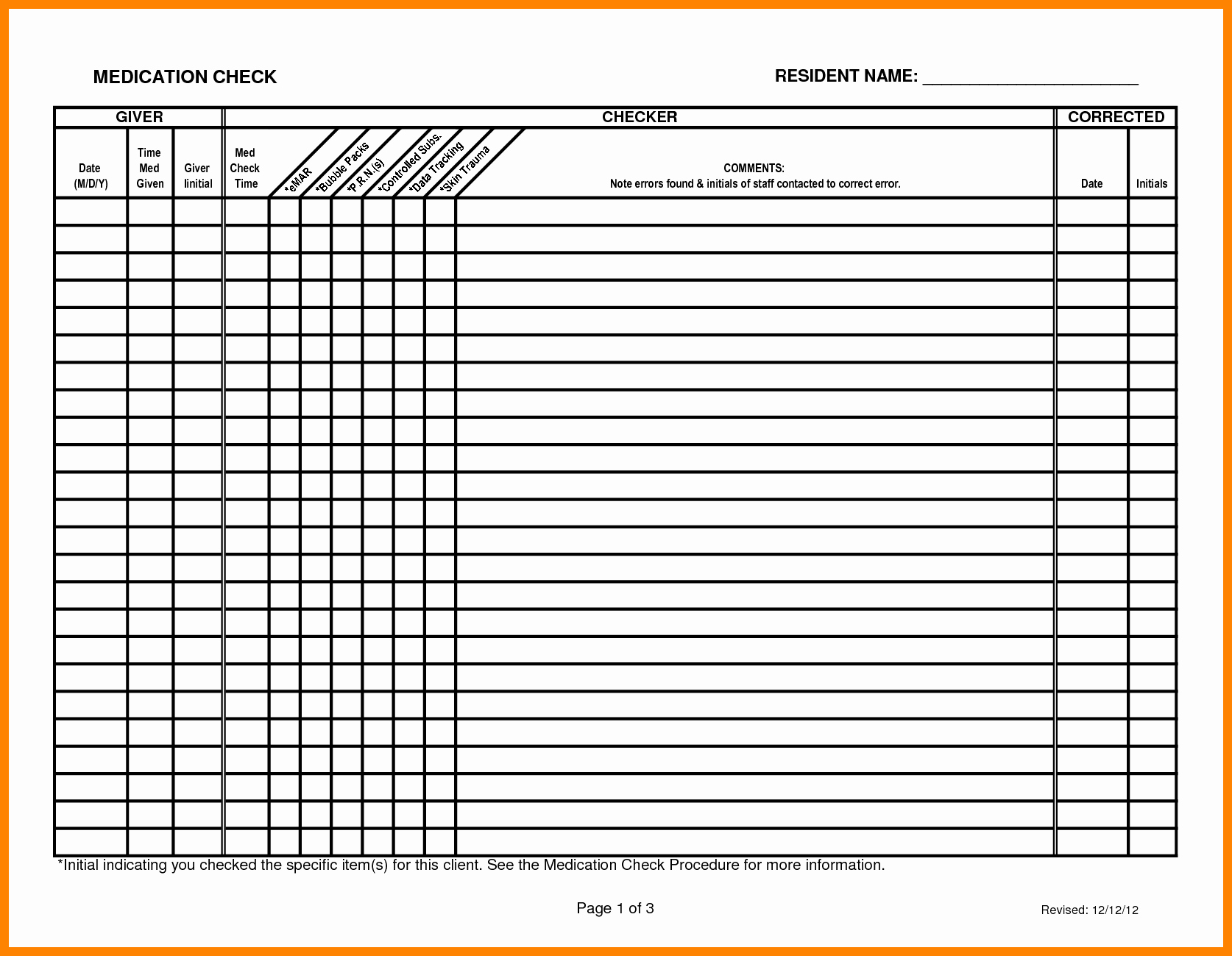Medication Administration Record Template Choice Image