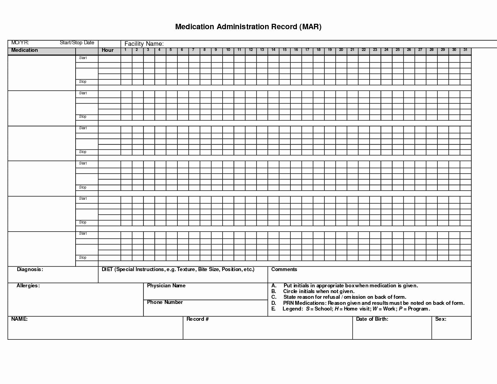 medication spreadsheet organizer