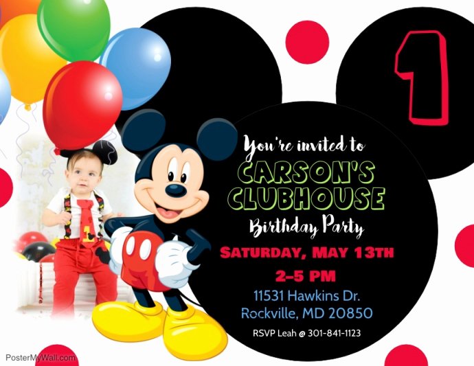 Mickey Mouse Birthday Invitation Template