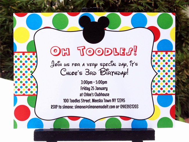 Mickey Mouse Clubhouse Printable Invitation &amp; Party