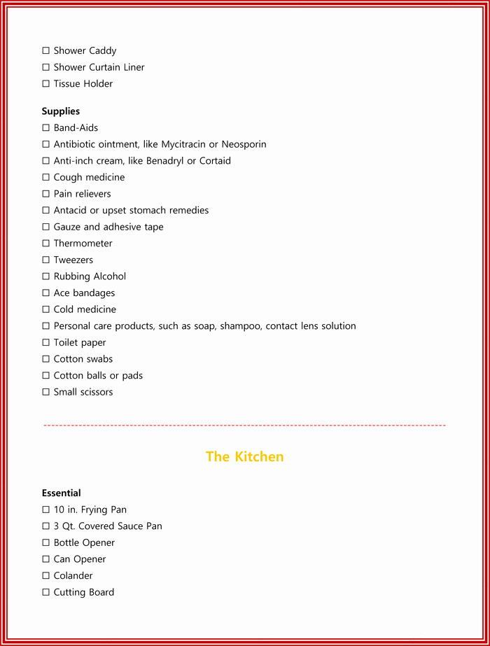 New Apartment Checklist Template Things You Must Need