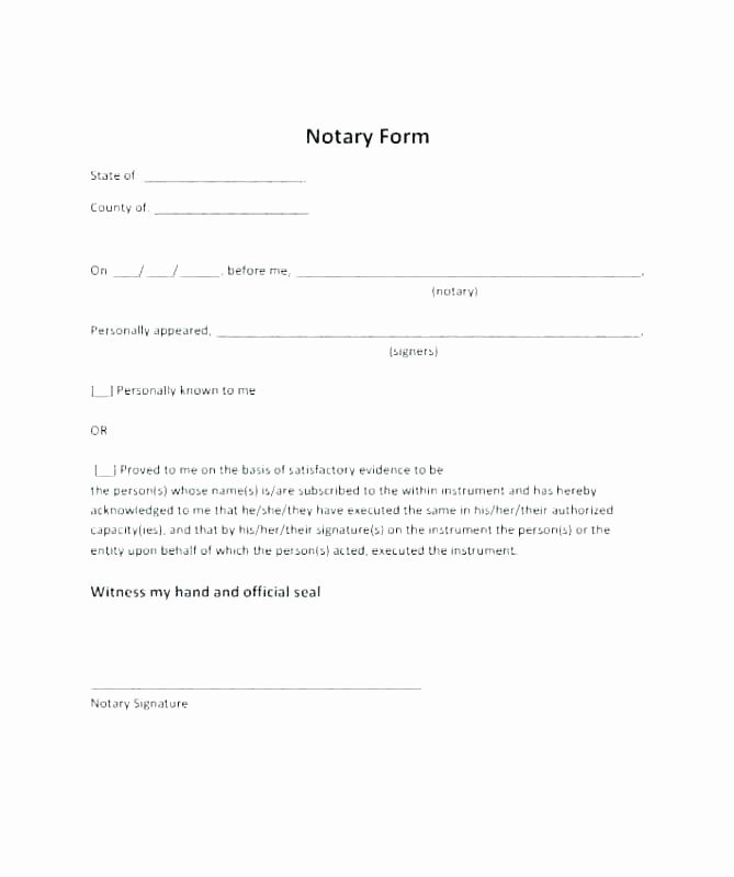Notary Box Template Notary Public Signature Line How to A