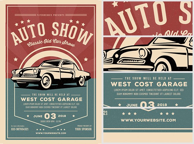 Old Classic Car Show Flyer Template Flyerheroes