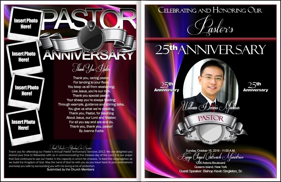 Pastor Anniversary Program Templates