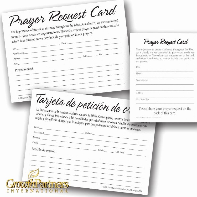 Prayer Request Cards Growthpartners International