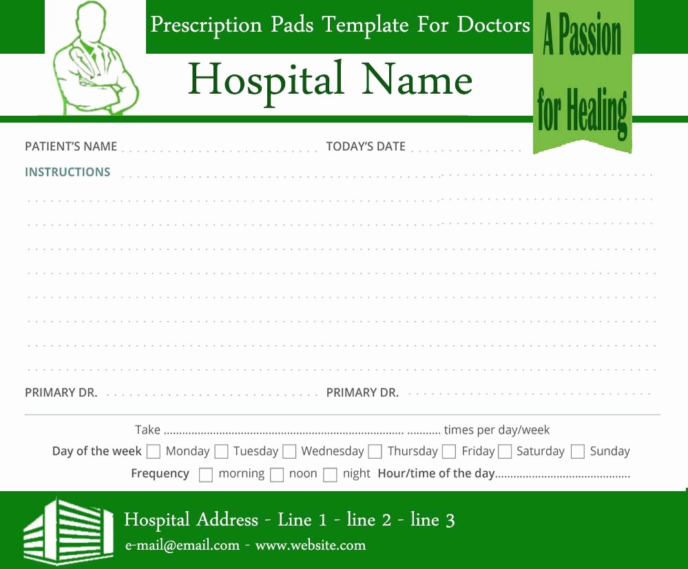 Prescription Pads Template for Doctors