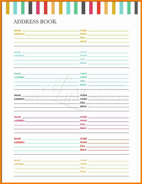 Printable Address Book