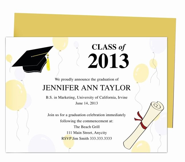 Printable Diy Templates for Grad Announcements Partytime