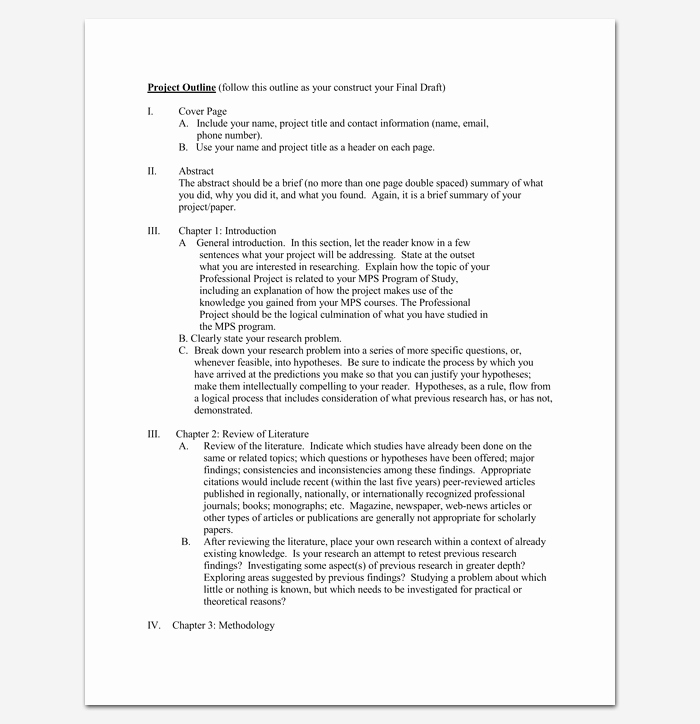 Project Outline Template 15 Sample Example format