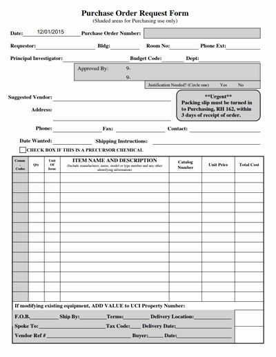 Purchase order Request form Template Free Download Edit