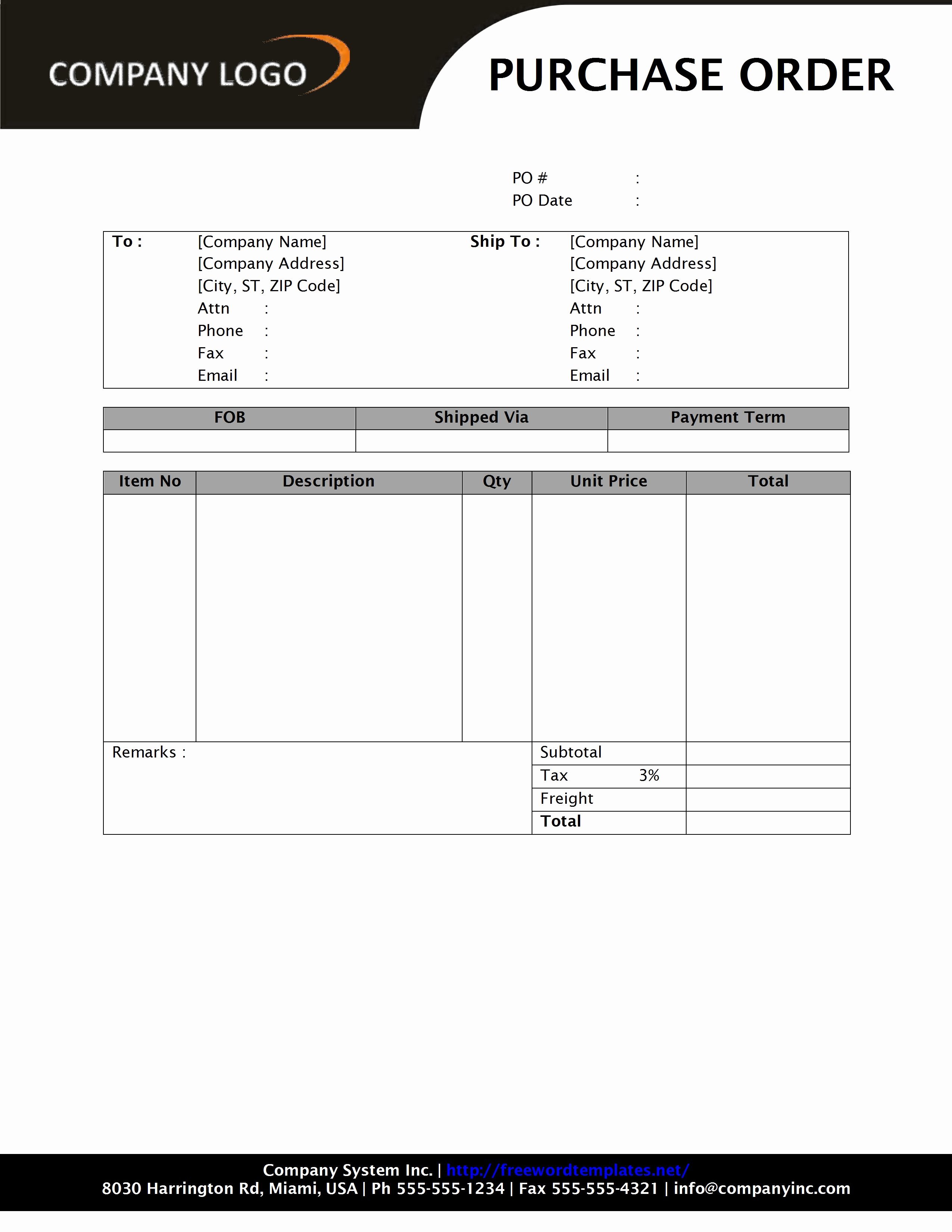 Purchase order Template
