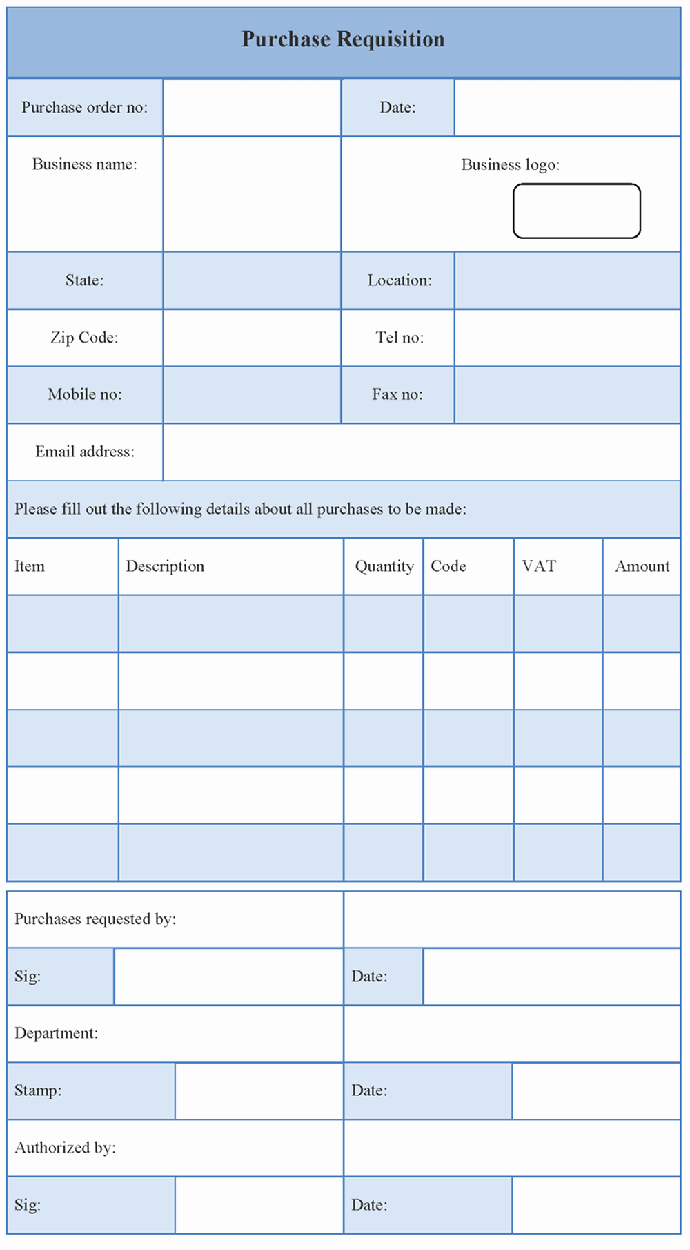 Purchase Template for Requisition form format Of Purchase