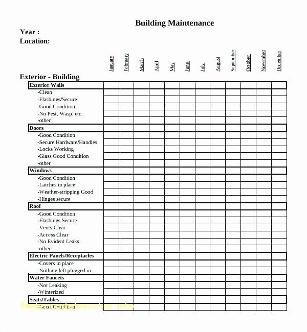 Puter Maintenance Checklist Template Facility