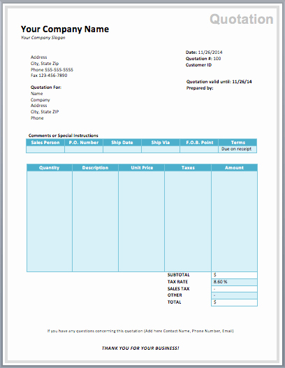 Puter Purchase Quotation Template Quote Template