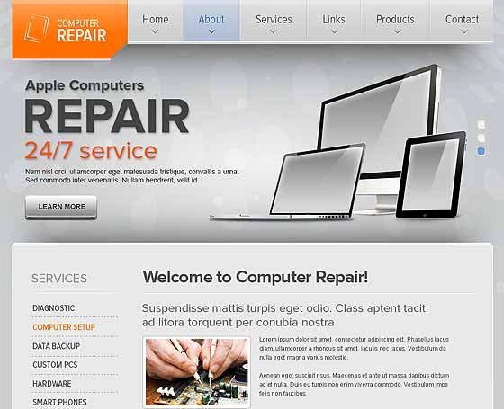 Puter Repair Website Templates Pc Repair themes