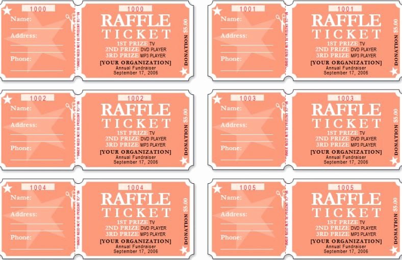 Raffle Ticket Templates Word Templates Docs