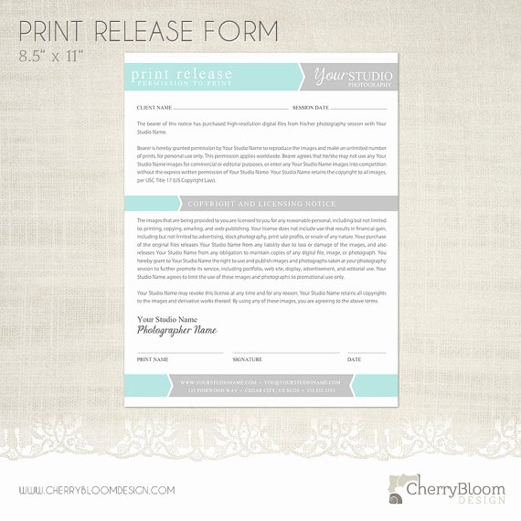 Release form Template Deals for Your Studio