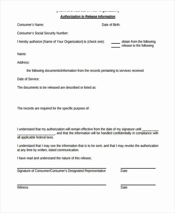 release form template