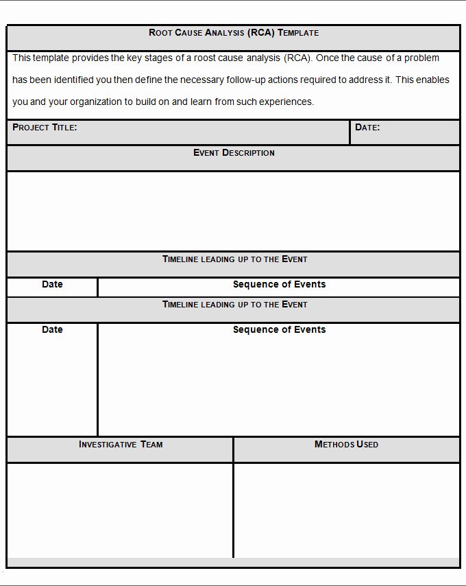 Root Cause Analysis Template 27 Free Word Excel Pdf