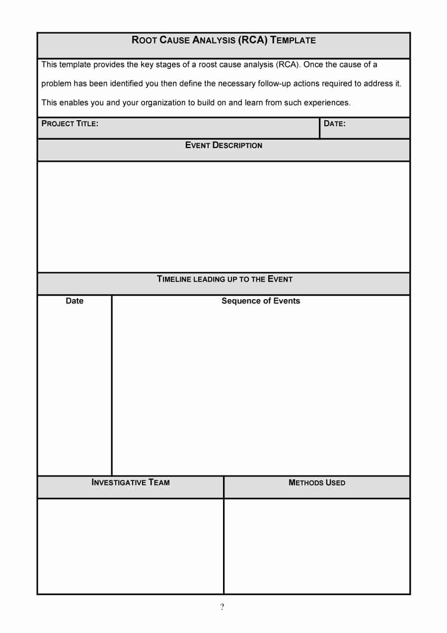 Root Cause Analysis Template Word