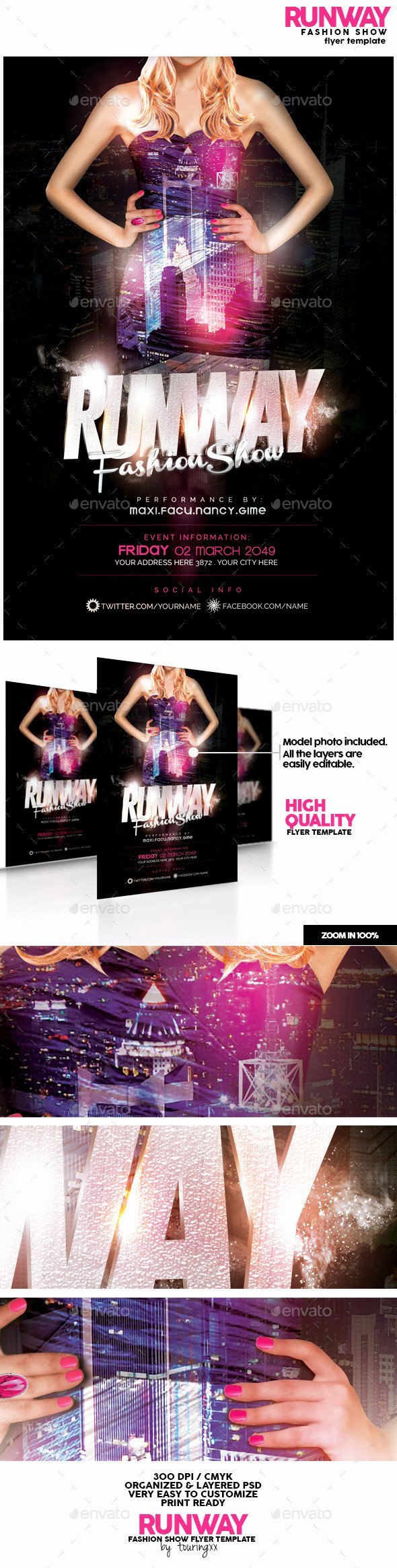 Runway Fashion Show Flyer Template by touringxx