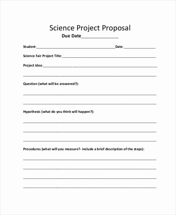Sample Science Fair Proposal form 10 Free Documents In