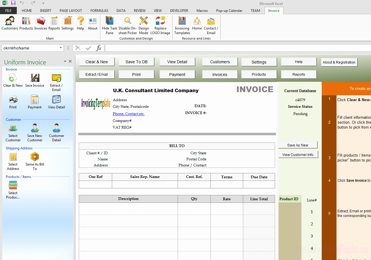 Service Invoice Template Free – Spreadsheet Template