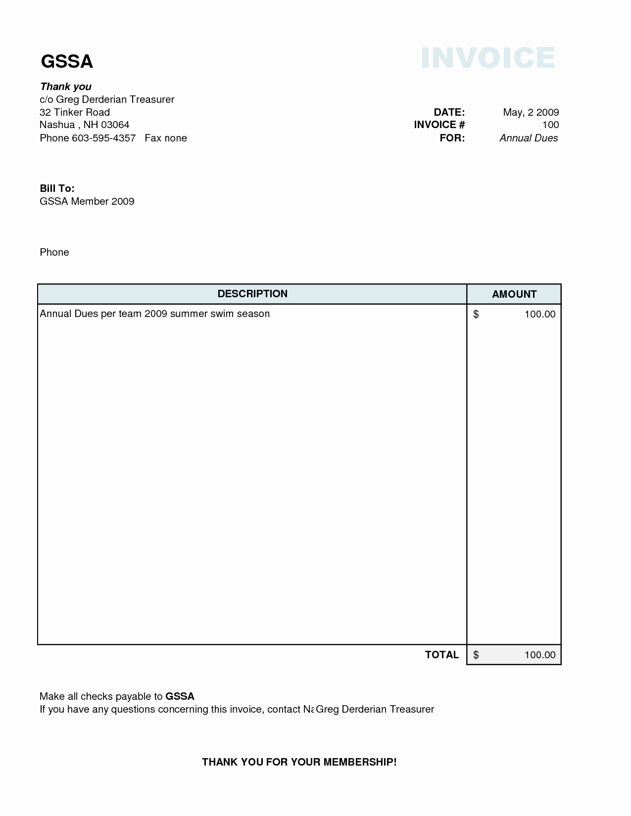 Simple Invoice Example