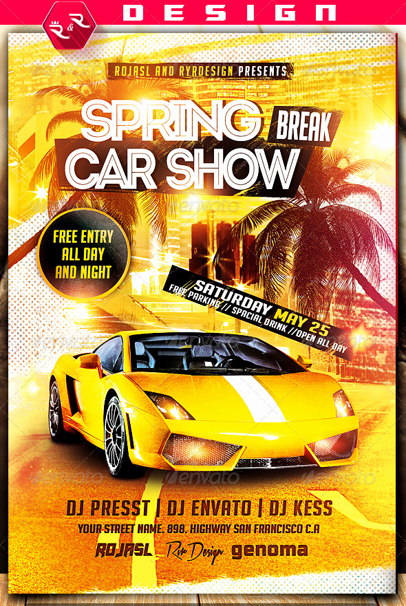 Spring Break Car Show Flyer On Behance