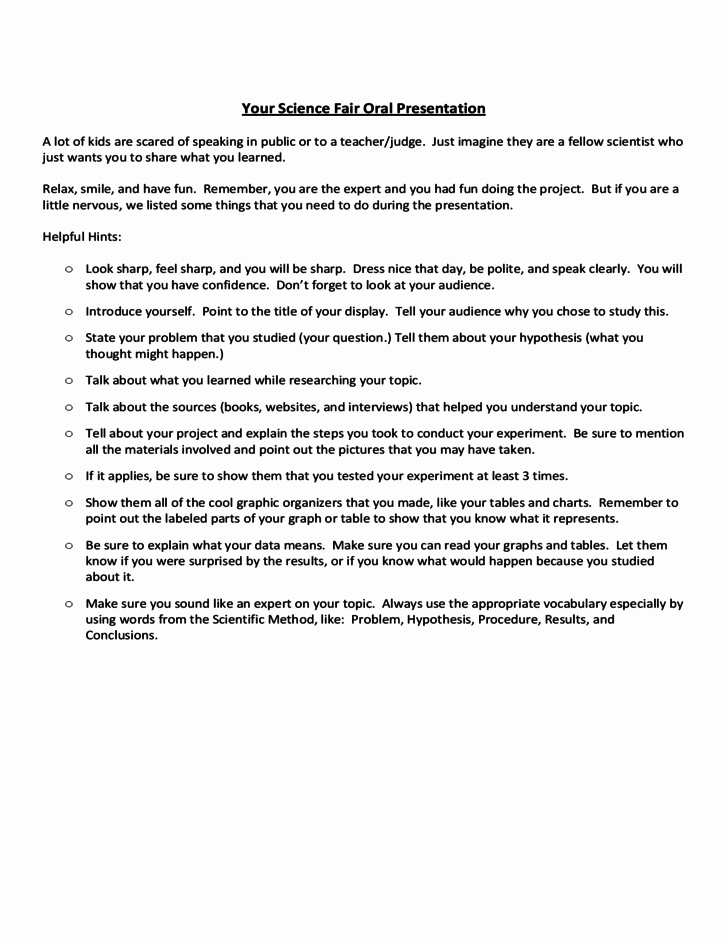 Student S Packet for the Science Fair Project Free Download